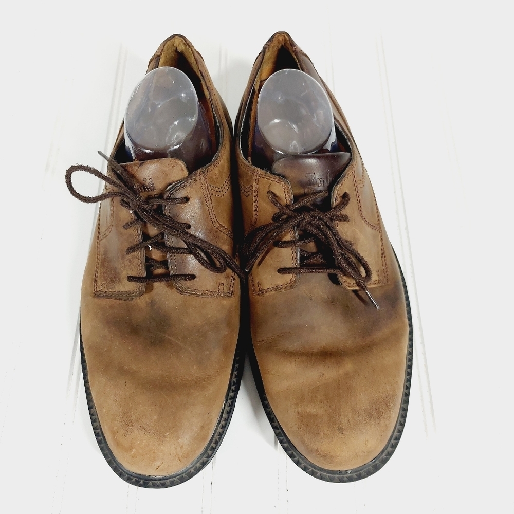 Timberland Men's 72521 Comfort Waterproof Leather Tan Lace Up Oxford Shoes A619 - Picture 4 of 14